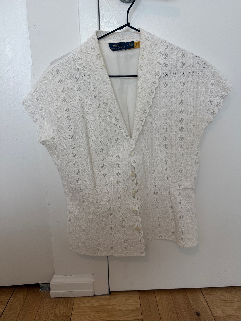 Polo by Ralph Lauren White Eyelet Button-Front Blouse
